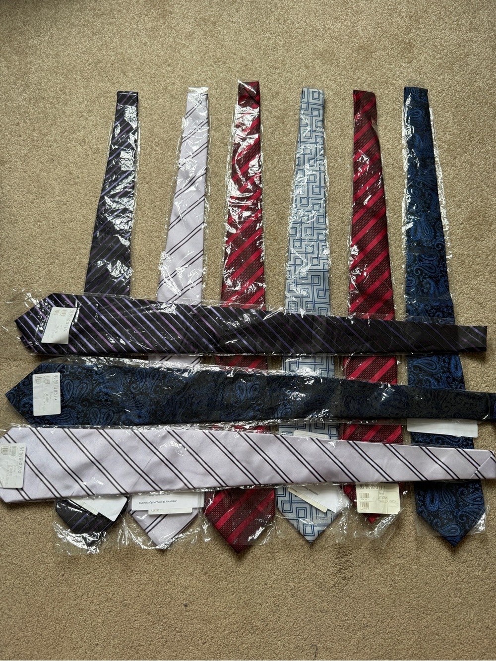 Lot of 9 Kai Long 100% Silk Handmade Men's Neckties Mixed Patterns